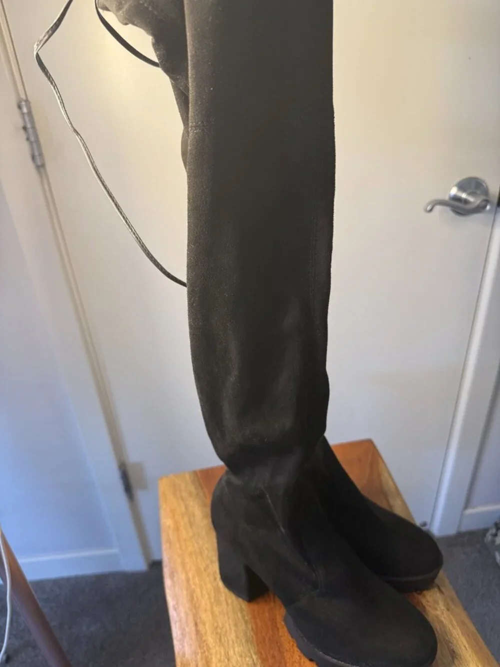 Black Suede Over the Knee Boots
